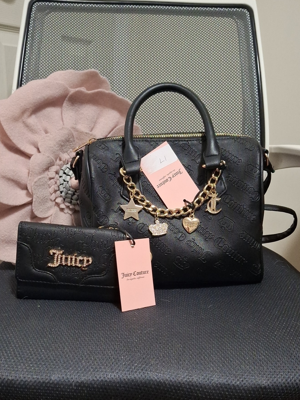 Juicy Couture Not Your Babe Satchel and Liquorice Wallet